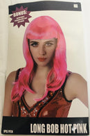 LONG BOB HOT PINK WIG BONUS WIG CAP