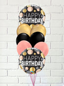 BB4 - Mini Birthday Metallic Dots Balloon Bouquet
