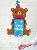 Birthday Bear Gift Helium Foil Balloon