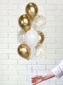 12 Latex Helium Balloons - Pick your Colors with Confetti