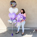 BB24 - Graduation Flower Bouquet with Helium Balloon Bouquet