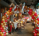Balloon Classic Arch with accents and Age 6x6 Size