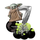 BB13 - Baby Yoda Number Marquee Balloon Bouquet