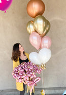 BB24 - Flower Bouquet with Helium Balloon Bouquet